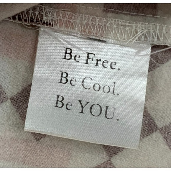 VRG GRL Button Up Shirt/Tunic Cotton Brown Pink Diamond Print Long Sleeve SZ 14 - Picture 9 of 14